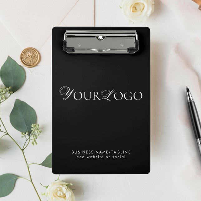 Horizontal Black Business Company Custom Thin Logo Mini Clipboard (Creator Uploaded)