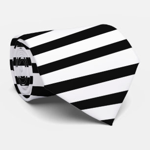 Horizontal Black Candy Stripe Pattern Tie