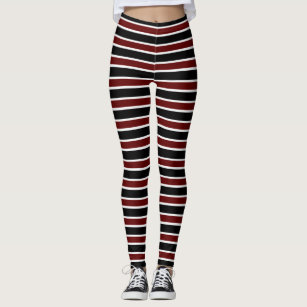 Black & Red Horizontal Stripes - Tights : : Clothing
