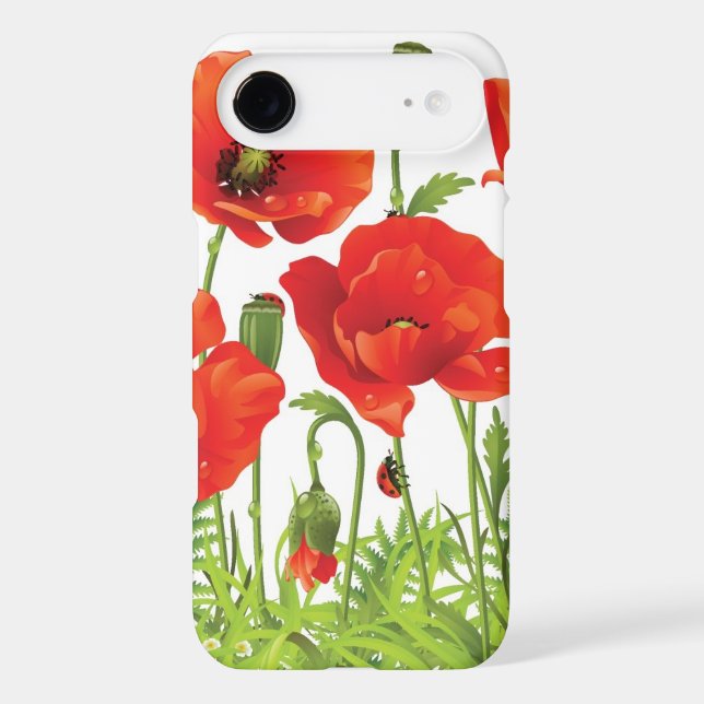 Horizontal border with red poppy Case-Mate samsung galaxy case (Back)