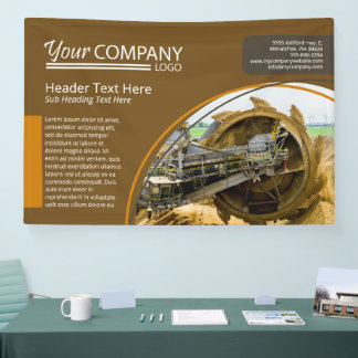 Horizontal Brown & Yellow Wall Logo Banner