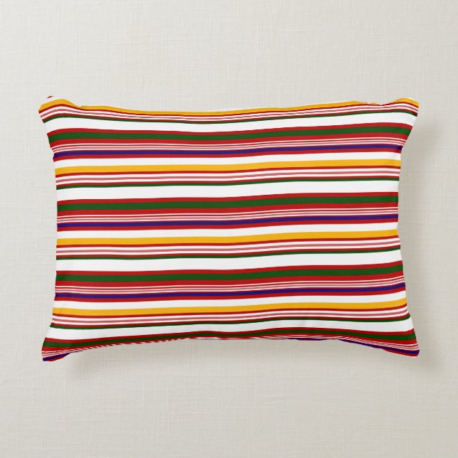 Horizontal Candy Stripes Accent Pillow (Front)