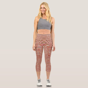 Horizontal Candy Stripes (small scale) Capri Leggings
