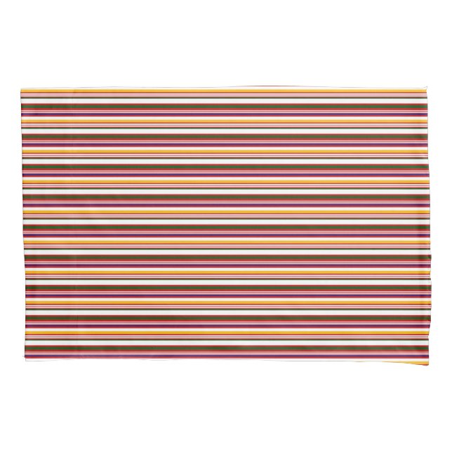 Horizontal Candy Stripes (small scale) Pillowcase (Front-Left)