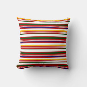 Horizontal Candy Stripes Throw Pillow