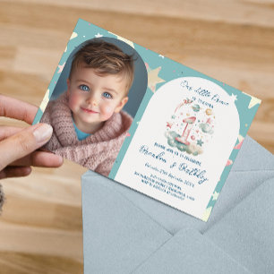 Horizontal Celestial 1st Birthday Party Invitation