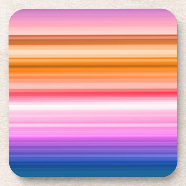 Horizontal Colour Stripes Coaster (Front)
