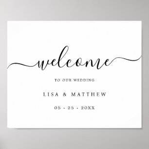 Horizontal Elegant Script Wedding Calligraphy  Poster