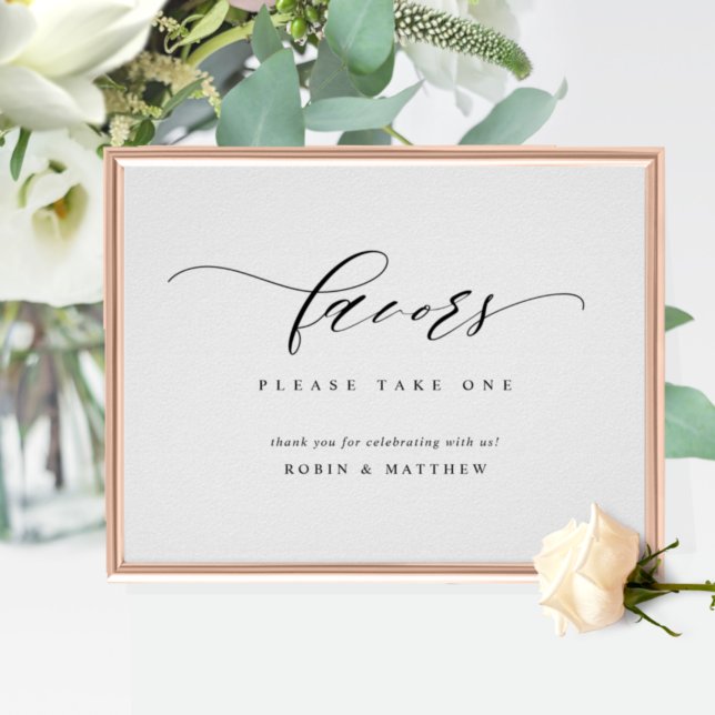 Horizontal Elegant Script Wedding Favour Sign (Creator Uploaded)