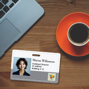 Horizontal Employee Photo Company Logo Badge