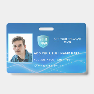 Horizontal Employee Photo ID with Logo Badge