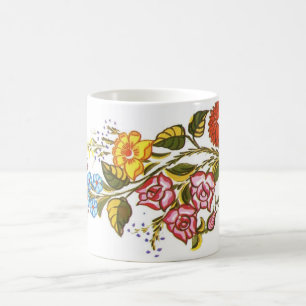 horizontal flowers coffee mug