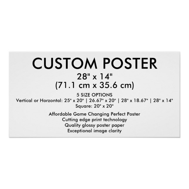 Horizontal Glossy Custom Poster 28" x 14" (Front)