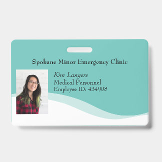 Horizontal ID Photo Lanyard Badge Generic Teal