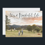 Horizontal It's a Wonderful Life Full Bleed Photo Holiday Card<br><div class="desc">This charming full bleed one-photo Christmas photo card features casual lettering on the front reading "It's a Wonderful Life" and editable text for your holiday message and family name. The back features whimsical winter stars. Horizontal and vertical versions available for this card, as well as matching envelope liners, stickers, address...</div>