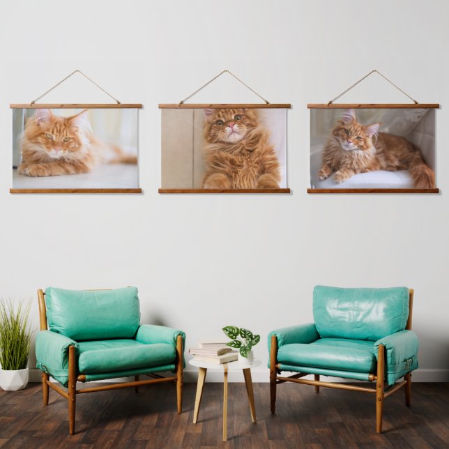 Horizontal Landscape Family Cat Photo Custom Hanging Tapestry (Living Room)