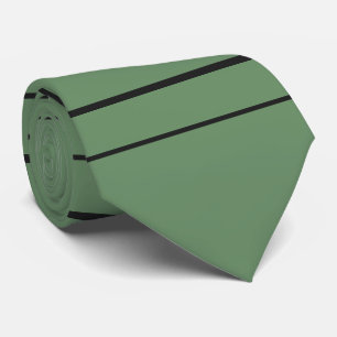 Horizontal lines, black stripes on green tie
