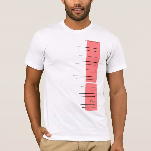 Horizontal lines, black stripes on red T-Shirt (Front)