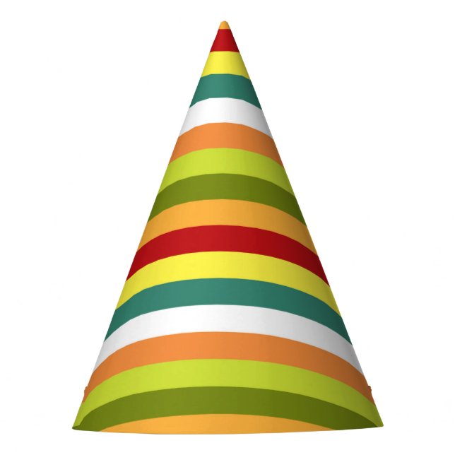 Horizontal Lines Cinco de Mayo Fiesta Party Hat (Front)