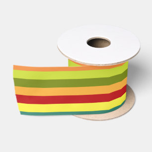 Horizontal Lines Cinco de Mayo Fiesta Party Satin Ribbon