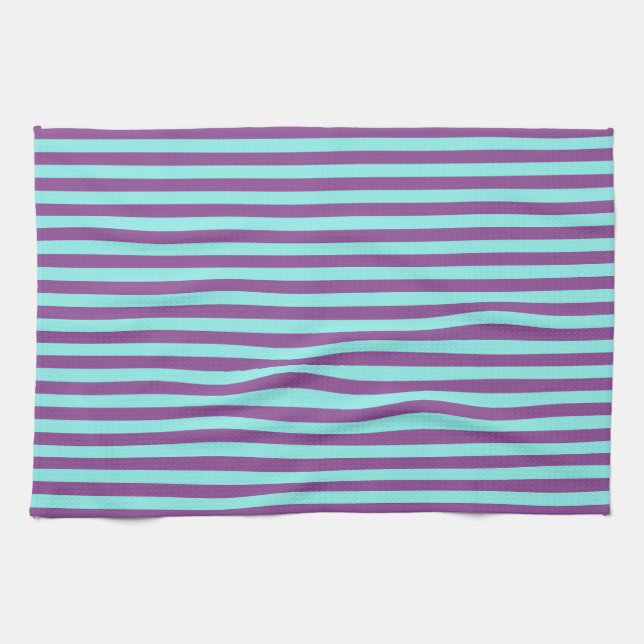 Horizontal Lines Light Blue Purple Colour Geometri Kitchen Towel (Horizontal)