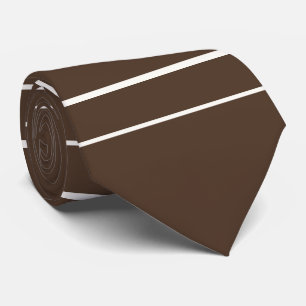 Horizontal lines, white stripes on brown tie