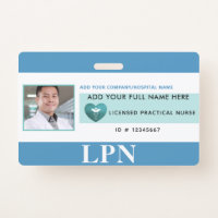 Horizontal LPN License Practical Nurse, Photo ID
