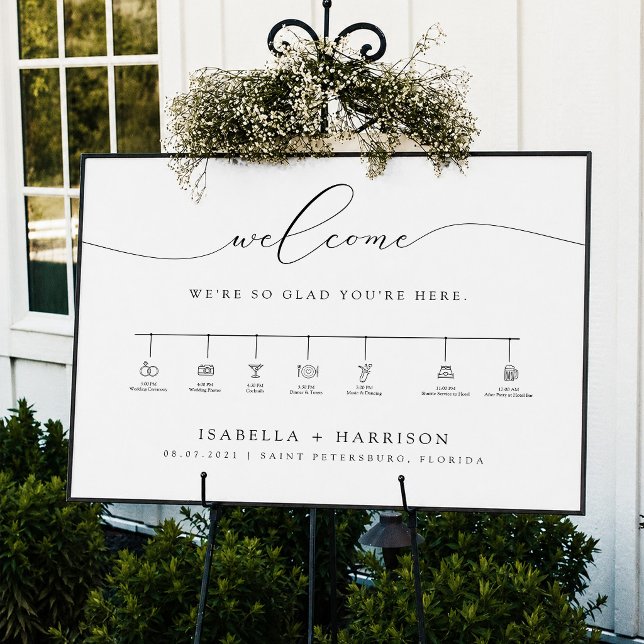 Horizontal Minimalist Wedding Timeline Welcome Poster (Creator Uploaded)