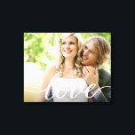 Horizontal Newlyweds Wedding Photo Love script  Canvas Print<br><div class="desc">Celebrate the love and joy of your special day with our Horizontal Newlyweds Wedding Photo Love Script Canvas Print. This custom canvas allows you to immortalize your favourite wedding photo and cherish the memories forever. The elegant and trendy font used for the word "Love" adds a touch of sophistication to...</div>