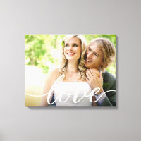Horizontal Newlyweds Wedding Photo Love script 