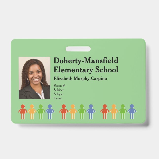 Horizontal Photo ID School Security Badge (Front)