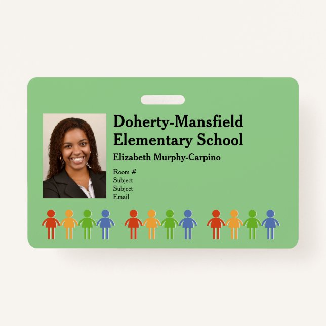 Horizontal Photo ID School Security Badge (Front)