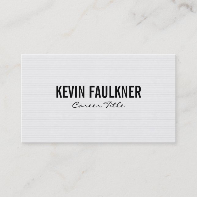 Horizontal Print | White & Grey Business Card (Front)