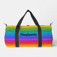 Horizontal Rainbow Stripes Design Duffel Bag