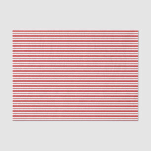 Horizontal Red & White Stripes (small scale) Tissue Paper