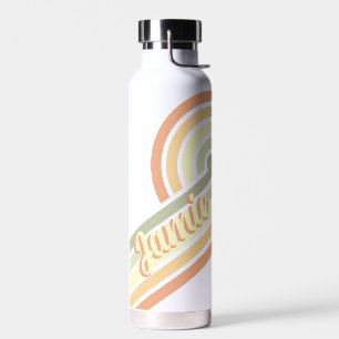 Horizontal Retro Personalized Name Water Bottle