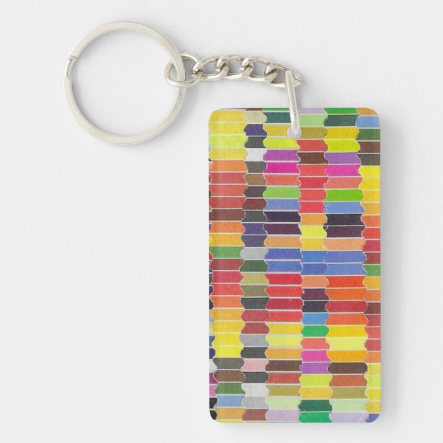 Horizontal Scalloped Swatches Collage Keychain (Front)