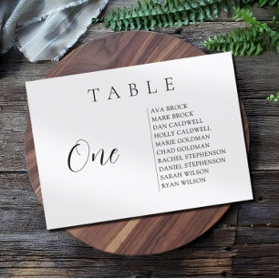Horizontal Script Text Table Number Seating Chart