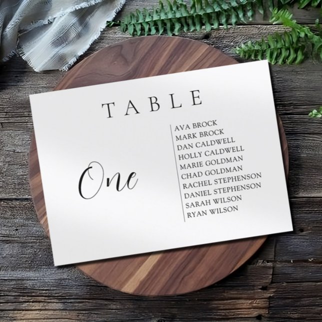 Horizontal Script Text Table Number Seating Chart (Creator Uploaded)