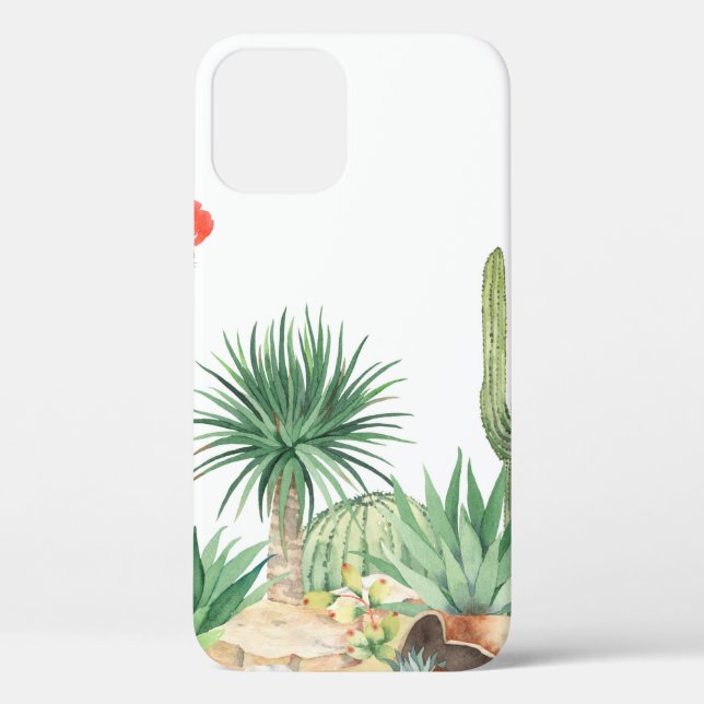 Horizontal seamless pattern with blooming cacti, s Case-Mate iPhone case (Back)
