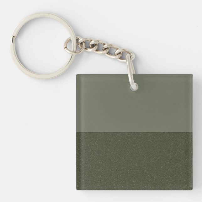 Horizontal Split Moss Green Keychain – Customize (Front)