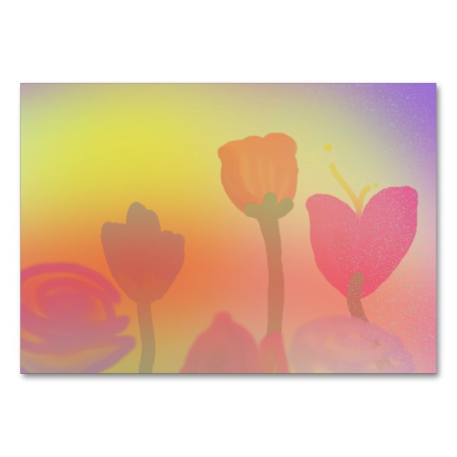 Horizontal springtime  3.5" x 5" Tablecard, Basic Table Number (Front)