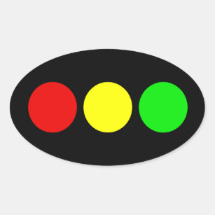 Horizontal Stoplight Oval Sticker