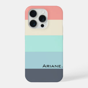 horizontal stripe pink beige trendy elegant chic iPhone 15 pro case