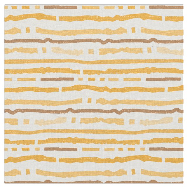 Horizontal stripes. - butter yellow warm tones fabric (Close Up)