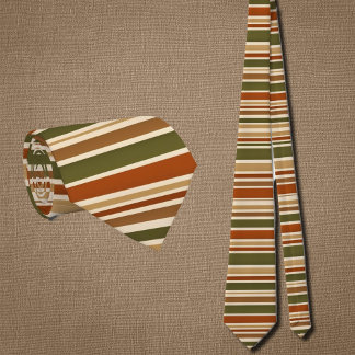 horizontal   stripes in  retro autumn mood  tie