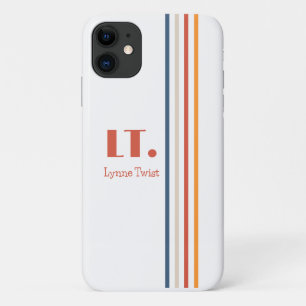 Horizontal Stripes Monogram iPhone 11 Case