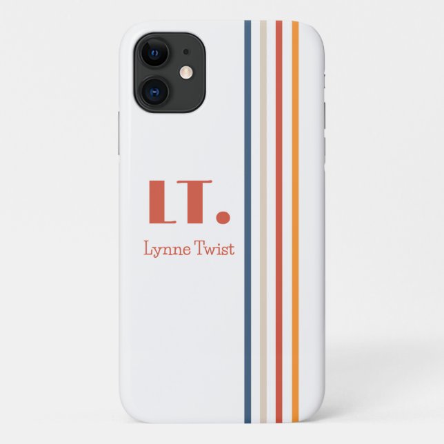Horizontal Stripes Monogram Case-Mate iPhone Case (Back)