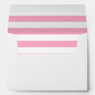 Horizontal stripes pink & white envelope