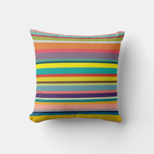 Horizontal Stripes  Throw Pillow